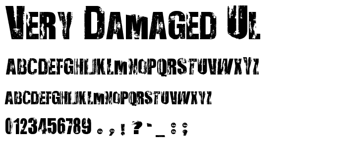 Very Damaged UL font